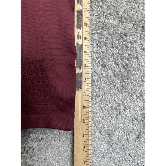 Zero Foxtrot Womens Large Burgundy Laser Cut HighRise BootyLift Leggings Contour - Picture 12 of 12